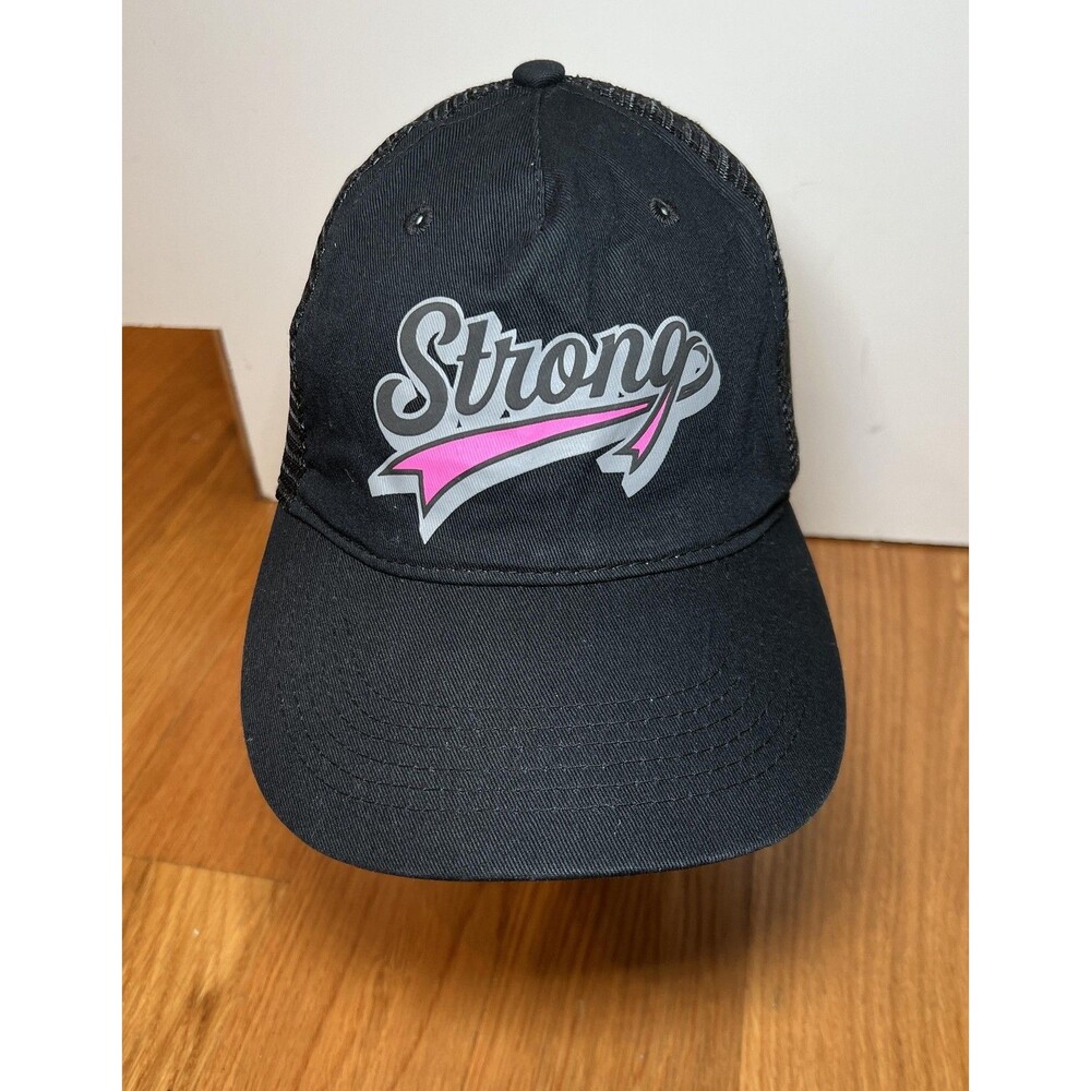 Support The Cure Strong Hat Cap Snap Back One Size Black Pink Trucker Mesh Mens